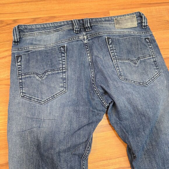 Diesel Jeans Men 33x30 Blue Safado Slim Straight Leg Cotton Stretch C84MX Grunge - Picture 7 of 13